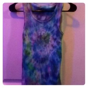 Tie dye girls tank top